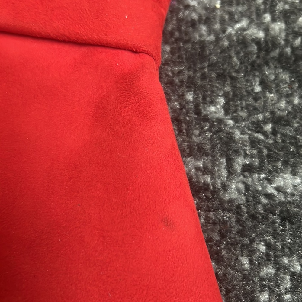Claret red suede zippered vintage large clutch bag, 1970s ish - Picture 9 of 9